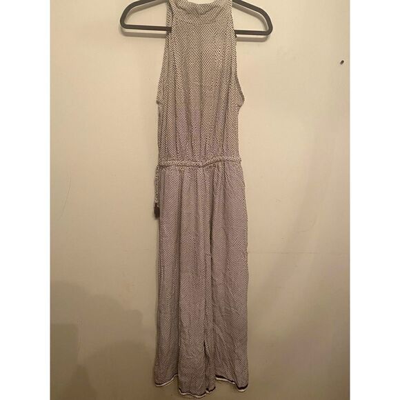 Faithful The Brand Jumpsuit High Neck with Open Back White Brown Size Small - Picture 3 of 7